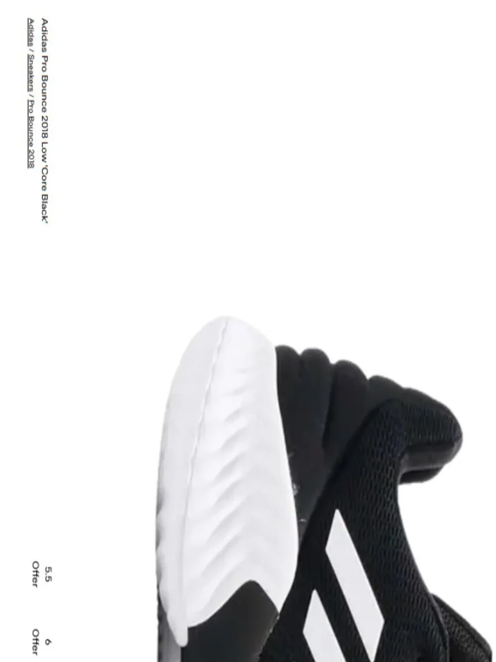Adidas Pro Bounce 2018 Low Black White Basketball Shoes Womens 5.5